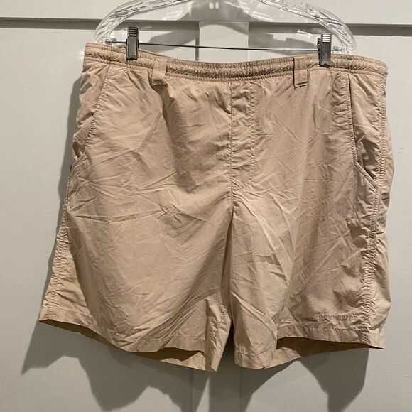 Columbia PFG Shorts Men’s L Tan Khaki Cargo Outdoors Fishing Swim 7.5” Inseam - Picture 4 of 14